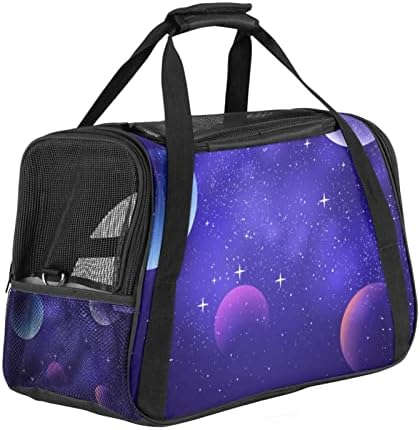 Carrier de animais de estimação Galaxy Purple Starry Sky Soft-sidate Pet Travel portadores de