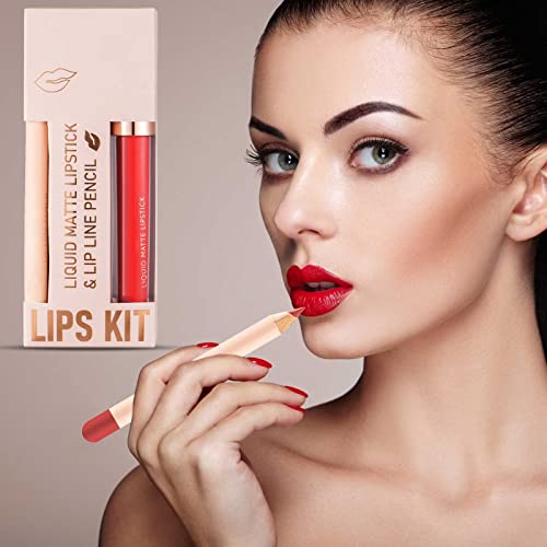 Lip Lip Stick Non Stick Copo Lipliner Combinação de lipliner conjunto Lipstick Velvet Lipliner integrado