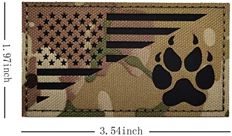 IR K9 Manipulador de cães Paw K-9 EUA Bandeira Infravermelho Moral Tático Bordado Aplique Bordado com Gancho