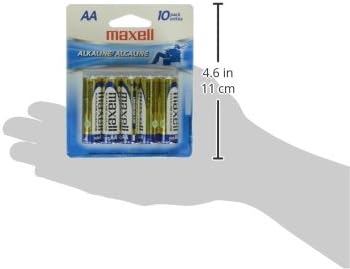 Maxell 723410p Ready-to-Go durading e confiável Bateria alcalina AA Cell 10-Pack com alta compatibilidade,
