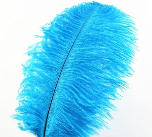 Zamihalaa - 10pcs/lote de penas de avestruz azul para artesanato 15-75 cm decoração de penas de avestruz