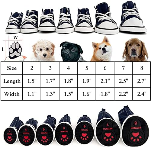 Botas de cachorro HPWFHPLF, tênis de sapatos de cachorro para cães pequenos e médios, protetores de pata anti-deslizamento
