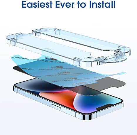 AMFILM ONETOUCH compatível com iPhone 14/iPhone 13/iPhone 13 Protector de tela de privacidade Pro 9H vidro