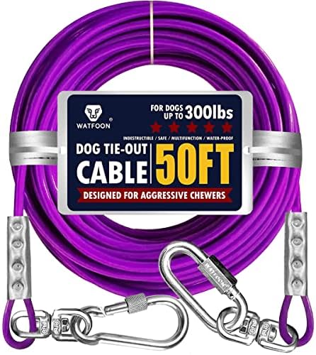 Amarre o cabo para cães de até 300 libras, 15 pés de 50 pés de 85 pés de 100 pés à prova de mastigam