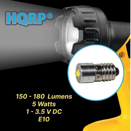 HQRP 1-3.5V E10 Atualização da lâmpada de lanterna LED, 5W 1V 2,5V 3,5V LED para lanterna de tocha de bicicleta