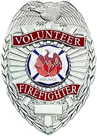 Crachá de metal pesado, distintivo de bombeiro voluntário, selo de Phoenix, pino/captura, níquel de cor 2-1/4 x