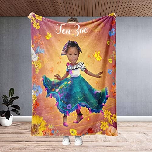 Angeline Kids USD fez cobertor de bebê personalizado com foto de rosto, Princess Dancing Custom Baby Blain