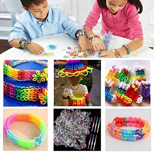 Hartop 580 peças s clipes de crochê ganchos diy para kits de recarga de arco -íris pulseiras de braceletes