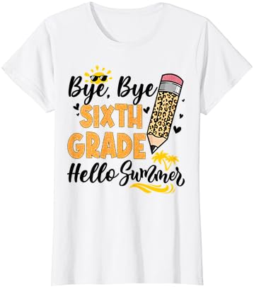 Tchau tchau Sexta sexta série Hello Summer Summer Last Day of School Kids T-Shirt