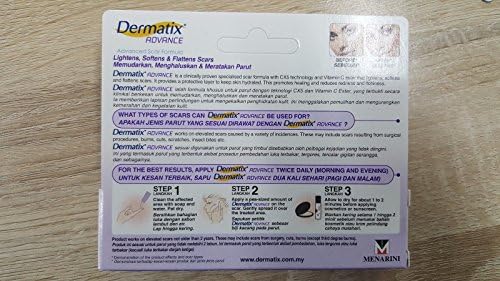 Menarini Dermatix Advanced Scar Gel 15g Nova fórmula com vitamina C, Morrendo rápido, não oleoso