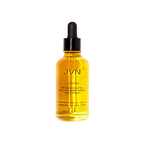 JVN Pré-lavar óleo de couro cabeludo e óleo de tratamento capilar, tratamento pré-shampoo de couro