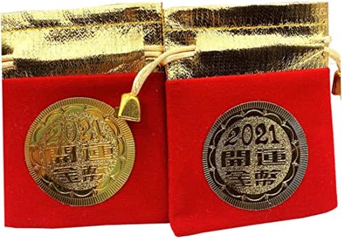 Aeiofu Ano Novo Coin Ano Novo Moeda Lucky Ox Year Coin Lucky Gold Foil Coin 2021 Ano Comemorativo Coin