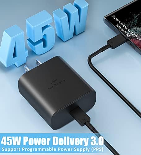 45W USB-C Carregador de parede de carregamento super rápido para o Samsung Galaxy S22 Ultra/S22+/S22/S21