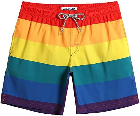 Turncos de natação masculinos maamgicos shorts de natação rápida com malha de roupas de banho
