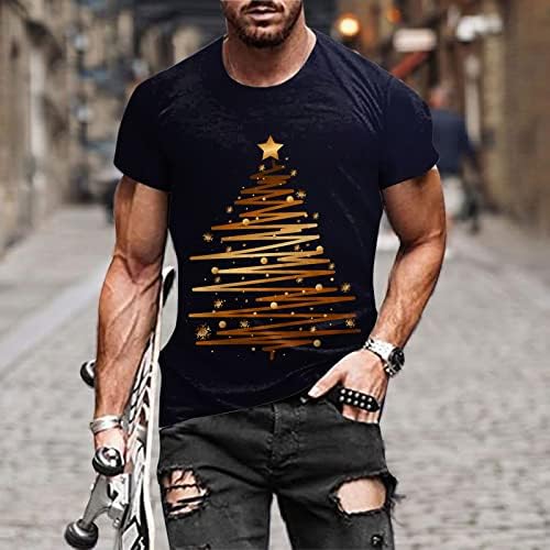 Zdfer natal mass camisetas soldados tampos de manga curta 3d xmas snowflake árvore impressão de
