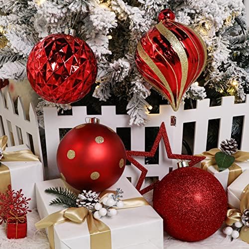 Shareconn grandes bolas de Natal enfeites, bolas penduradas de 6 polegadas/150 mm 4pcs de Natal, enfeites decorativos