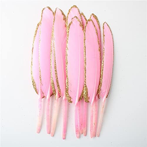 Pumcraft Feather for Craft 20pcs/lote de penas de pato dourado natural 10-15cm/4-6 polegadas Craft DIY Celebração