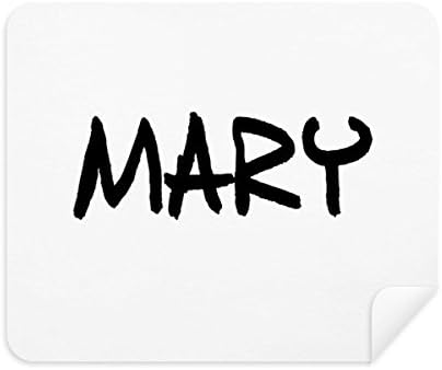 Handuscrito especial Nome inglês Mary Limpeza Tela Limpador 2PCS Camurça Fabric