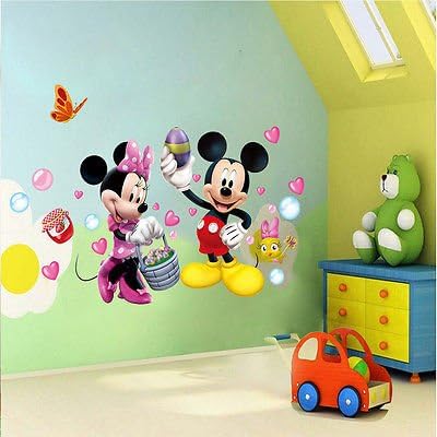 Mickey Minnie Mouse Wall Adreters Vinyl Decal Kids Nursery Decoração do quarto de bebê