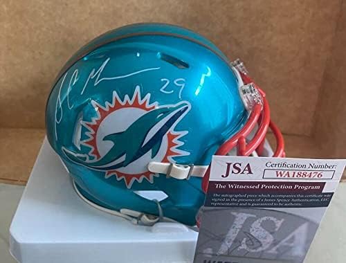 Sam Madison Miami Dolphins assinou o Flash Mini capacete flash JSA WA188476