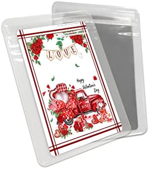 Ocomster Dia dos Namorados Espelho Compacto Mini -Cartão Mini Card, Truck Love Rose Presente Vermelho