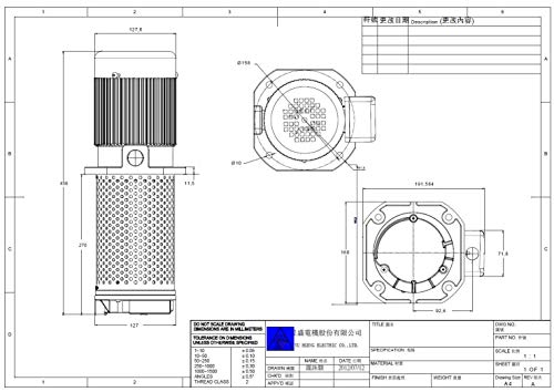 1/4 HP Torno Bandsaw Machine Tool Circulation Bomba de refrigerante, comprimento de imersão 270mm, thread