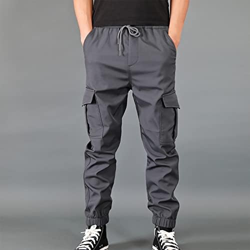 Calça de carga masculina, calças atléticas casuais de carga casual calças de caminhada em forma solta ao ar