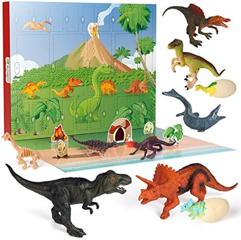 Dinosaur advento D-Fantix Calendário 2022 para crianças, contagem regressiva de 24 dias para calendários de
