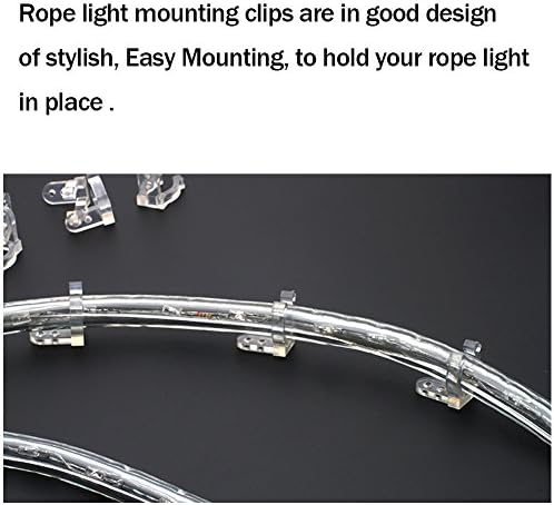 Apoulin LED corda clipes de clipes de luz - 100pack 1/2 polegadas Clear PVC CLIPS DE MONTAGEM