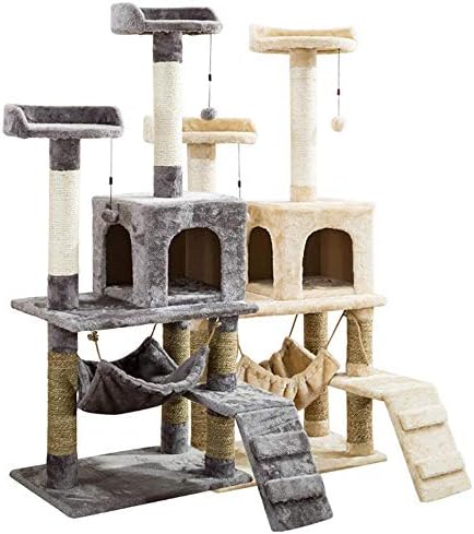 Tonpop Cats Tree Tower Tower Tower Cat Frame com ninho de gato e Hammock Cat Tower Kitten Play House