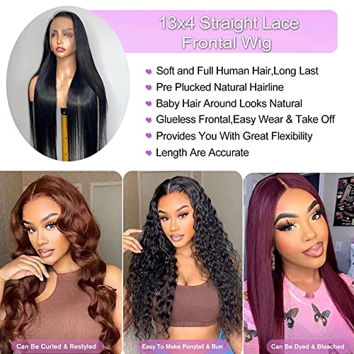 Allmay Lace Front Wigs Human Human reto 22 polegadas com 13x4 HD Transparente Lace Front Wig