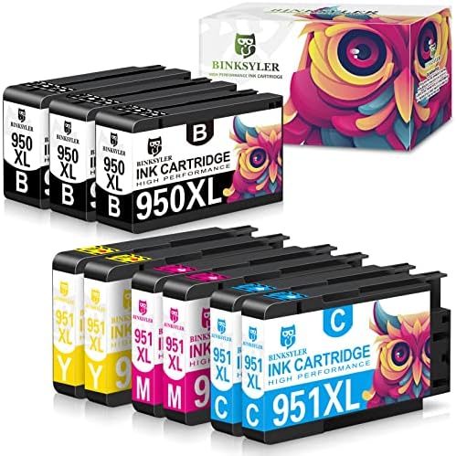 Binksyler 9 pacote 950 951xl Cartuchos de tinta Substituição compatível para cartuchos de tinta HP 950xl 951xl