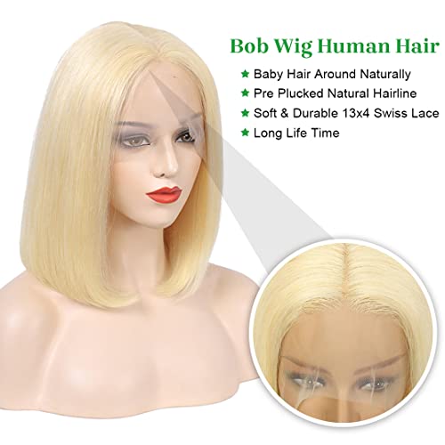 Meddale Blonde Bob Higan Human Human 13x4 HD Transparente 613 Bob Lace Fronteiro Cabelo