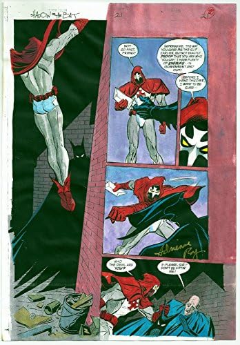 Batman Shadow of the Bat #21 1993 Página 21 Painted original assinado Adrienne Roy