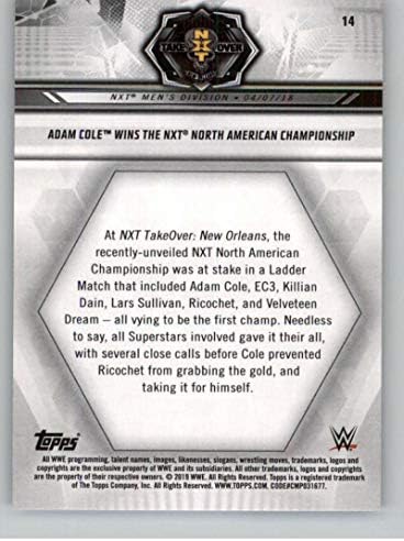 2019 Topps WWE NXT 14 Adam Cole Wrestling Trading Card