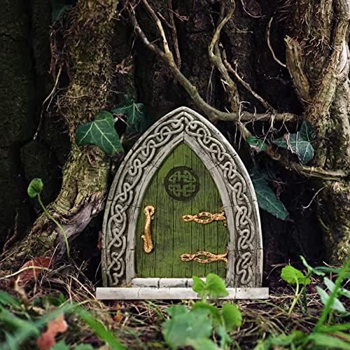 FairyTales Door Decoração de enfeites de madeira Fairys anões Decoração da porta da árvore Ornamento