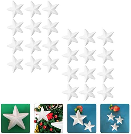 Valiclud 24pcs Estrela de espuma Diy Pentagramme formas brancas 5 Projetos de árvore de árvores de Natal de decoração