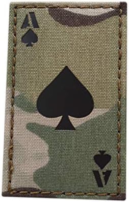 IR Multicam Ace of Spades Death Dead Card 2x3.5 Moral Tactical Hook Patch