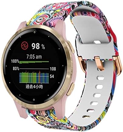 Ghfhsg 18mm Silicone Straps de pulseira de banda de relógios de ajuste rápido para Garmin Vivoactive 4s/Move 3s/ativo S/Venu 2s Smart Watch Bands