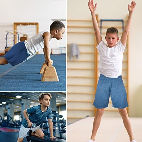 Shorts atléticos de garotos de alta energia com bolsos para basquete, fitness e esportes, desgaste dri-fit,