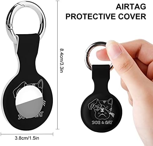 Caixa de silicone impressa em cães e gatos para ar Airtags com chaveiro de proteção contra tag tag rastreador