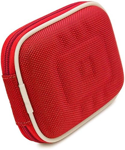 Cubo de tampa esbelta de nylon vermelho de nylon vermelho com bolso de malha para câmeras digitais compactas