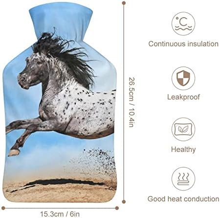Garrafa de água quente a cavalo com capa macia para compressa quente e terapia a frio alívio da