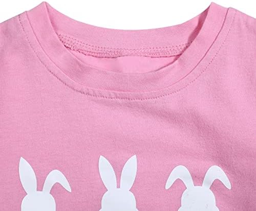Camisa de páscoa de meninas da criança camisa de páscoa camisetas de coelhinho bebê coelho garotas garotas
