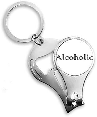 Palavra elegante palavra alcoólica art déco presente unhas de unhas anel de chave de chave de corrente de