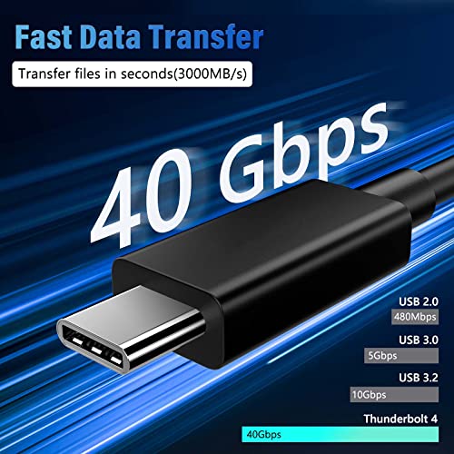 ACASIS [Intel Certified Thunderbolt 4 Cable 6,6 pés, 40 Gbps Transferência de dados, carregamento de 100w, vídeo 8k, compatível com Thunderbolt 4/3, USB-C, dispositivos USB4, preto