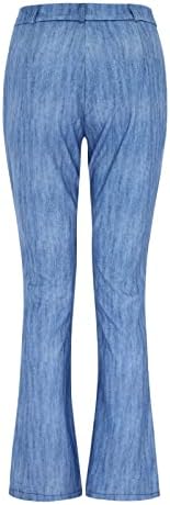 Calças de cintura alta de Firero para mulheres com zíper mais tamanhos com zíper Floral Bell Bottom calça