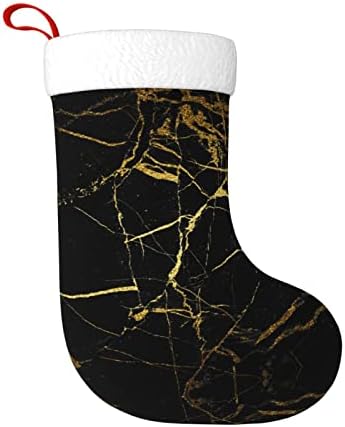 AkautoSM Black Mármore de meias de Natal, meia personalizada para o manto, decoração de Natal à moda antiga, 11 x17.7
