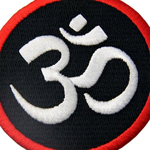 Símbolo hindu Patch de paz interior om aum bordado moral bordado Appliques ferro em costura no emblema