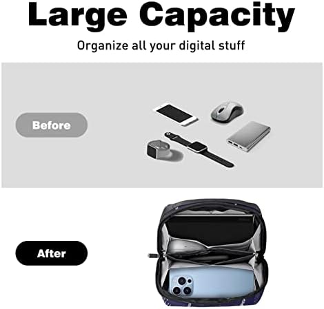 Organizador eletrônico Small Travel Cable Organizer Bag para discos rígidos, cabos, carregador, USB, cartão SD,